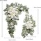 Arch Flowers with Drapes Kit (Pack of 3) – Artificial Wedding Arch Flowers with Silk Roses, Greenery & Gauze Curtain for Ceremony Arbor, Reception Backdrop, Birthday, Party Decorations & Spring garland